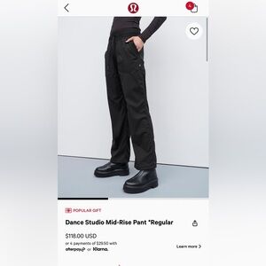 Lululemon Dance studio pants regular size 6